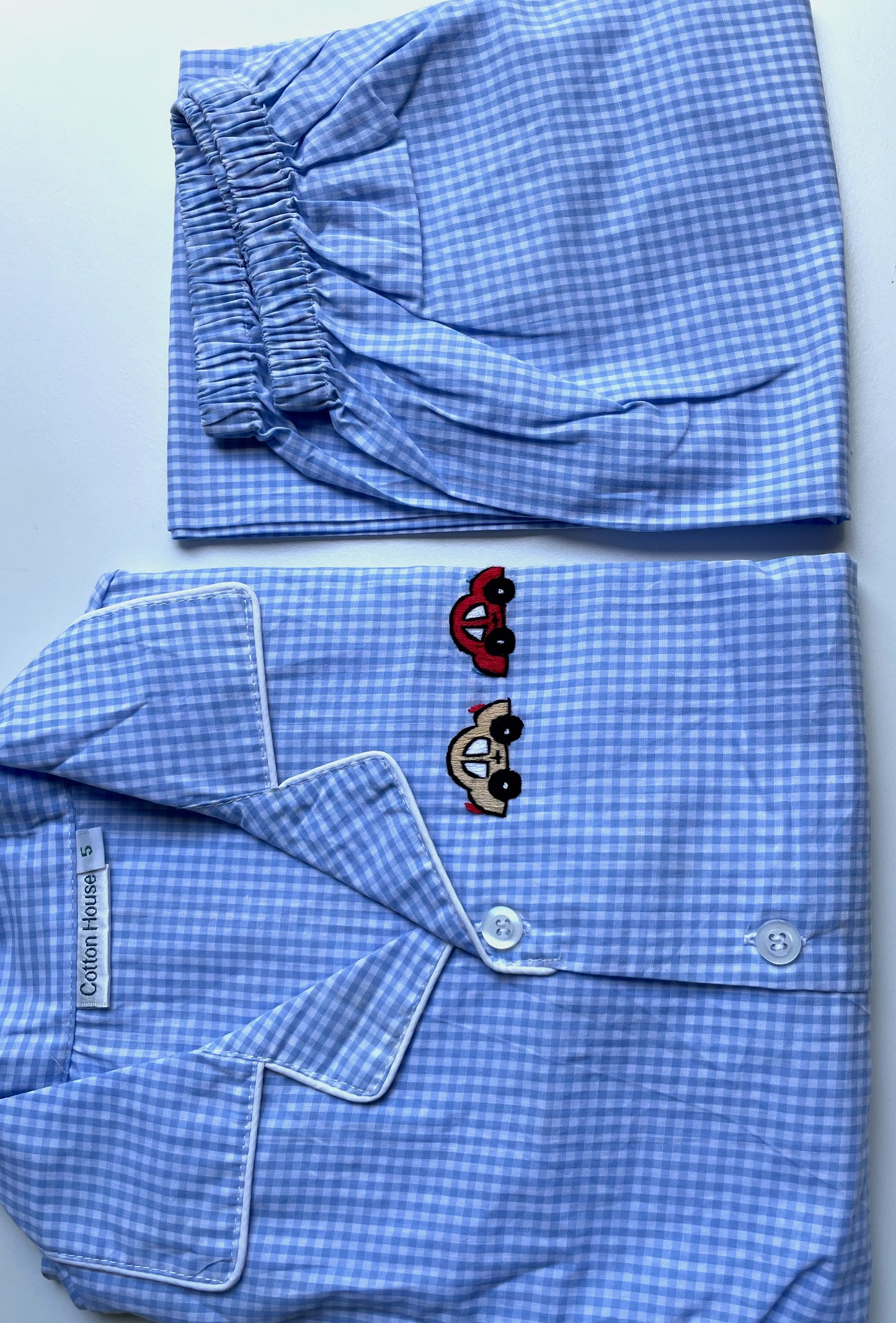 cotton pj set folded long pants long sleeves for boys or girls