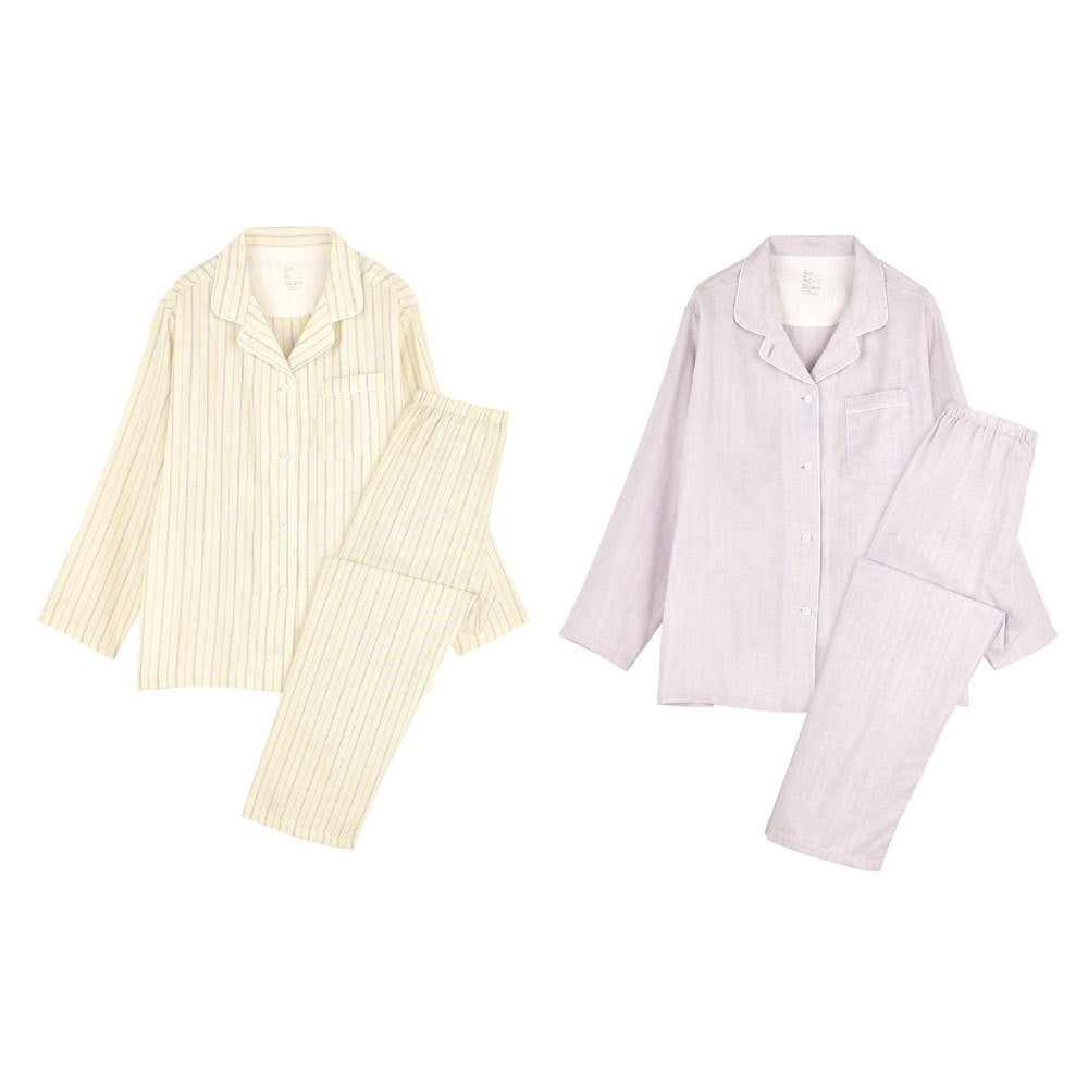 Japanese-Inspired 100% Cotton Gauze Pajama Set – Men & Women
