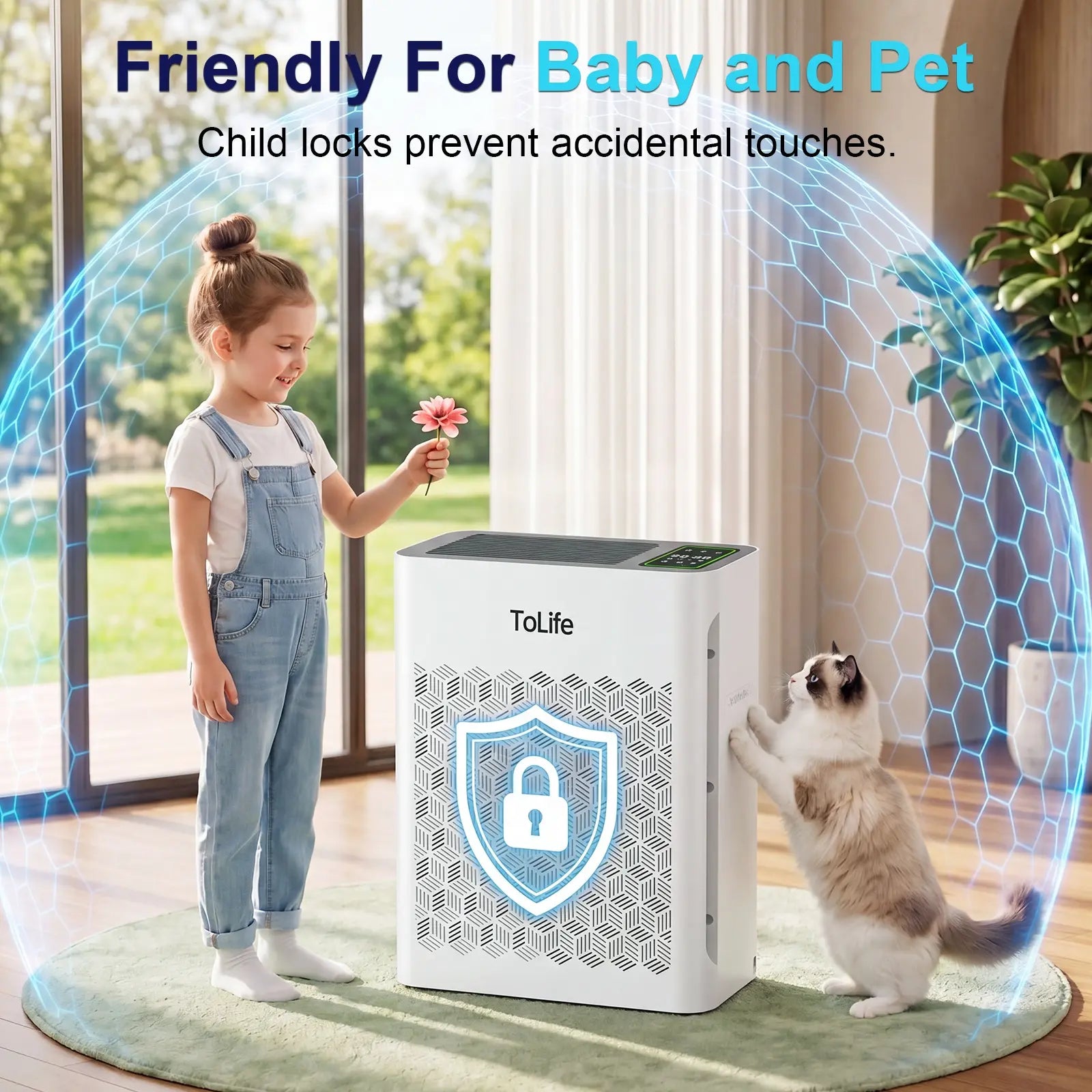 ToLife H13 HEPA Air Purifier for Large Rooms | Quiet Air Cleaner for Pets & Bedrooms