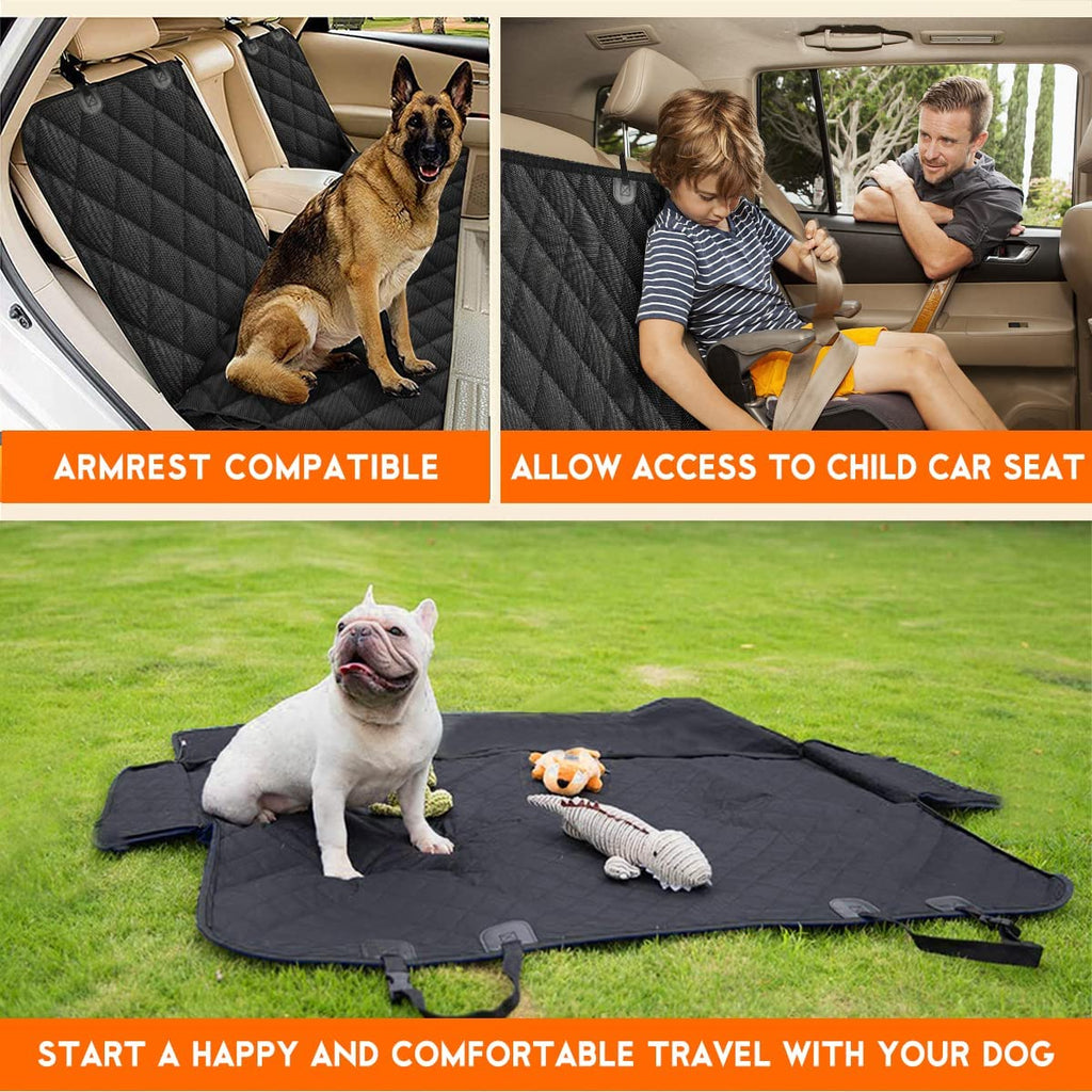 Waterproof Dog Car Seat Cover | Non-Slip Back Seat Protector for Cars, SUVs & Trucks – Black