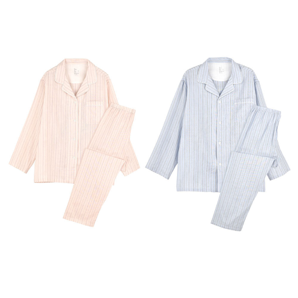 Japanese-Inspired 100% Cotton Gauze Pajama Set – Men & Women