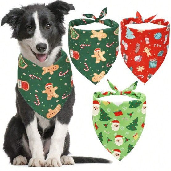 Christmas Pet Bandana for Dogs & Cats – Festive Prints