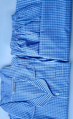 Folded pj set of long sleeves in blue for unisex men and women XL size