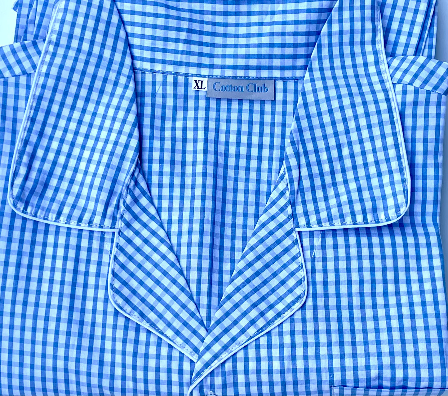 long pants cotton pjs in blue for men and women extra large size