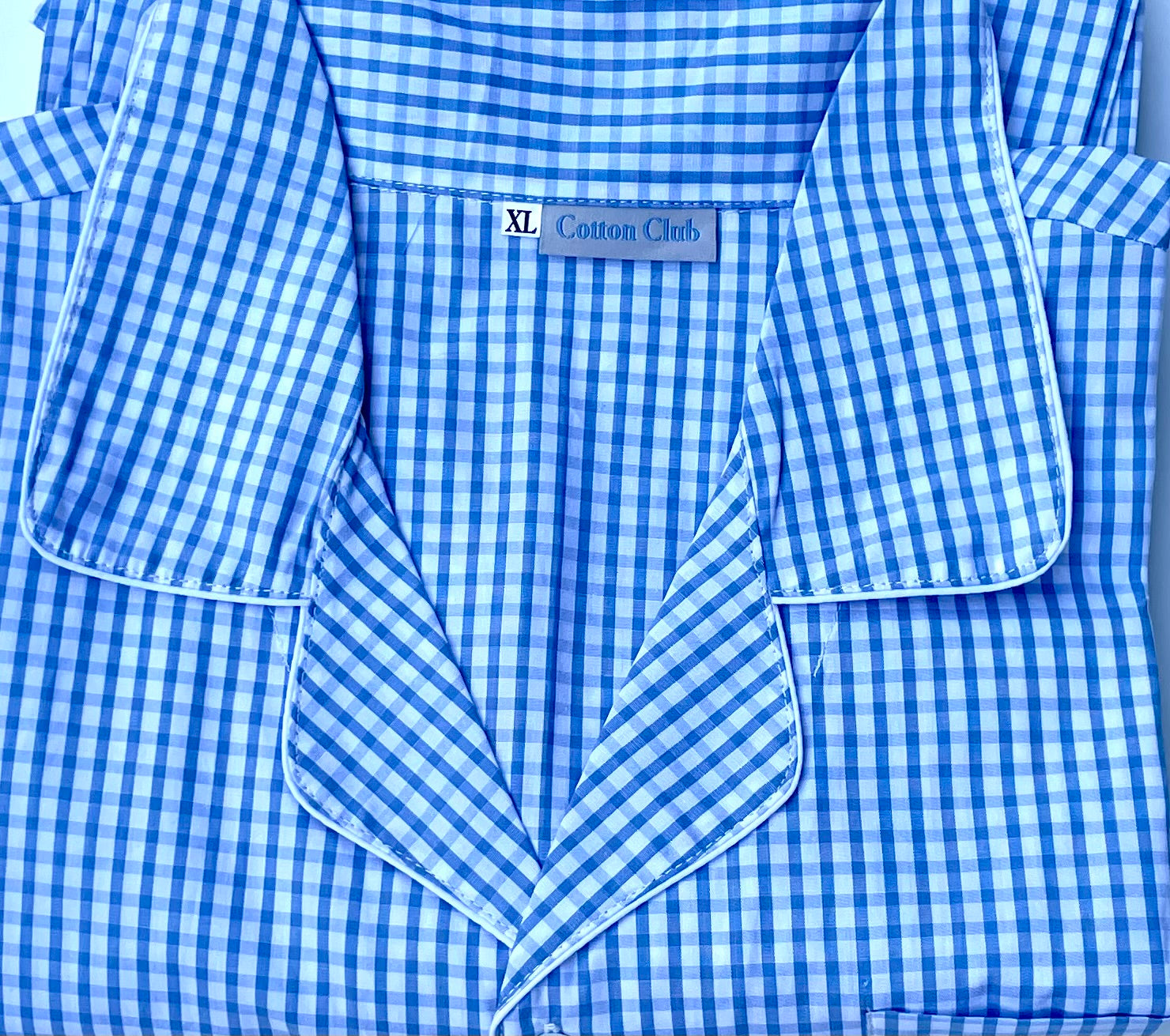 long pants cotton pjs in blue for men and women extra large size