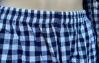 front close-up view of pure cotton pajamas with elastic waistband for comfort fit for unisex men and women