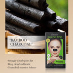 Körmesic Bamboo Charcoal Nose Pore Strips, with text highlighting deep blackhead cleaning and oil control.