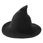 Knitted witch hats in multiple Halloween black colour