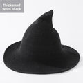Knitted witch hats in multiple Halloween black colour