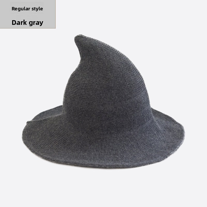 Cotton witch hats for Halloween in dark gray colour