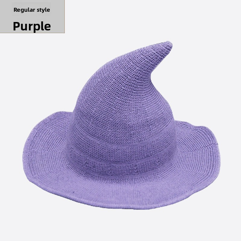 Cotton witch hats for Halloween in lavender colour