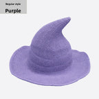 Cotton witch hats for Halloween in lavender colour