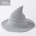 Cotton witch hats for Halloween in light gray colour