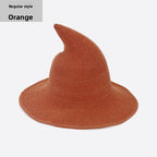 Cotton witch hats for Halloween in orange colour