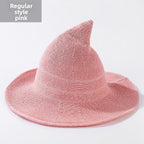 Cotton witch hats for Halloween in pink colour