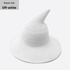 Cotton witch hats for Halloween in white colour