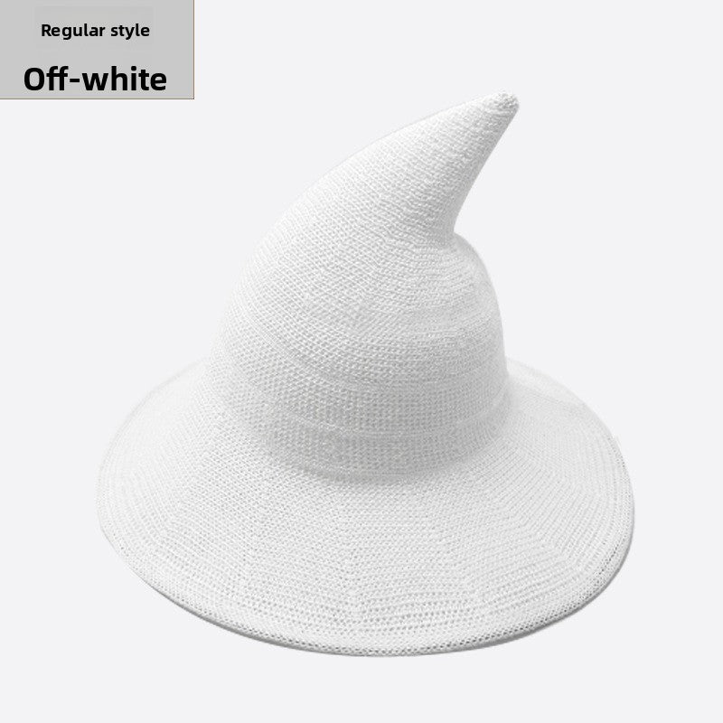 Cotton witch hats for Halloween in white colour