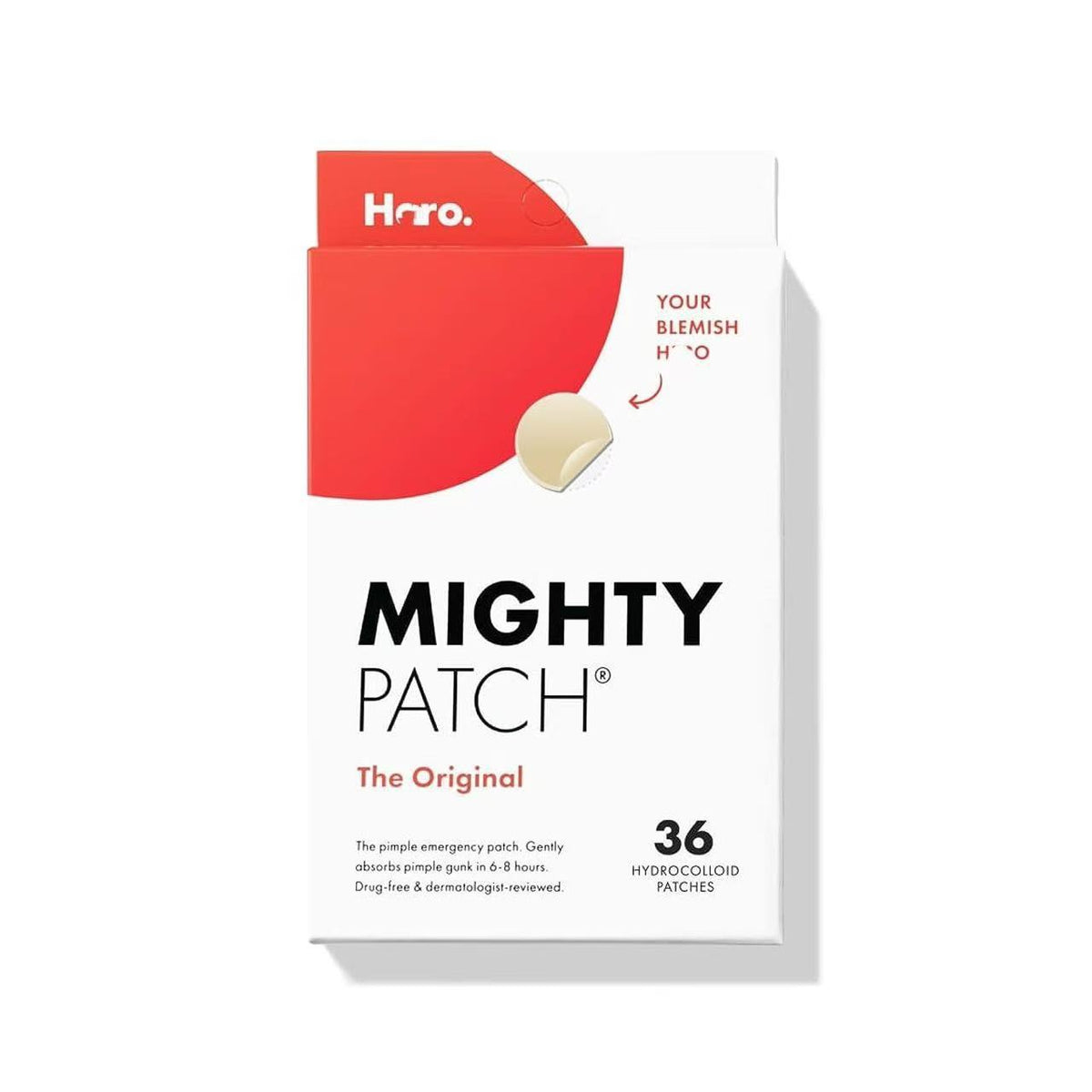 Box of Mighty Patch blemish patches Hydrocolloid Pimple Patches with Vitamin E 36 patches