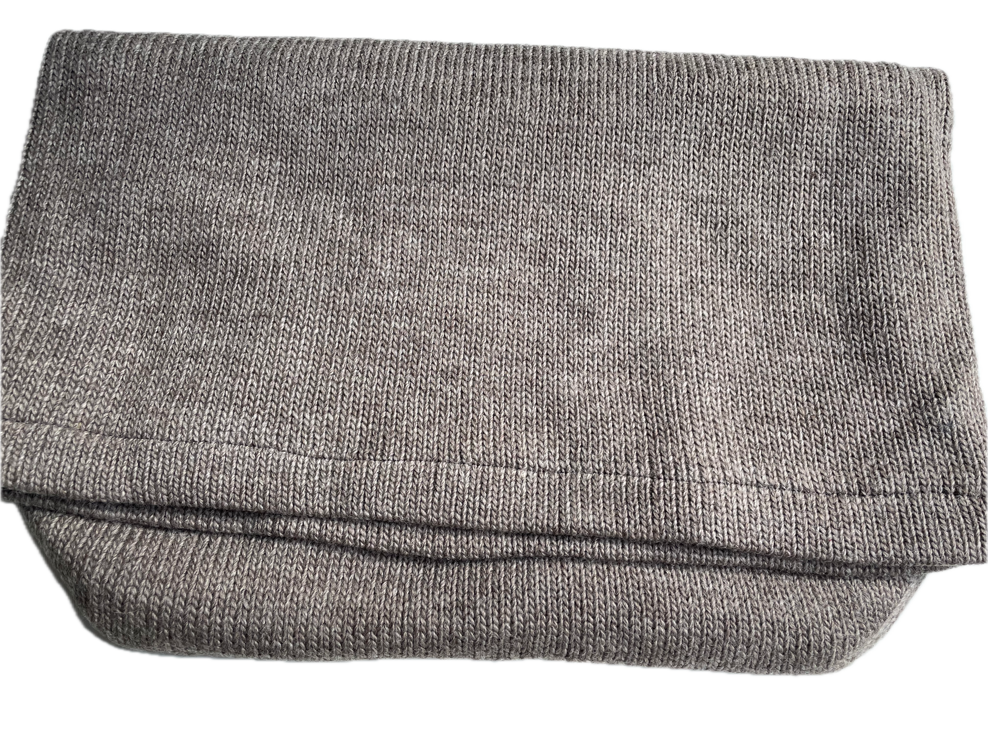 Folded thermal foot bag or footsack made from 100% wool, lined with recycle fleece.  Weight 470 g, 50cm W and 60cm L.  Each foot sack helps to recycle 5x 1L plastic bottles.