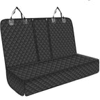 Black quilted car seat cover with a diamond pattern. Made from durable 600D Oxford fabric with comfortable PP cotton padding