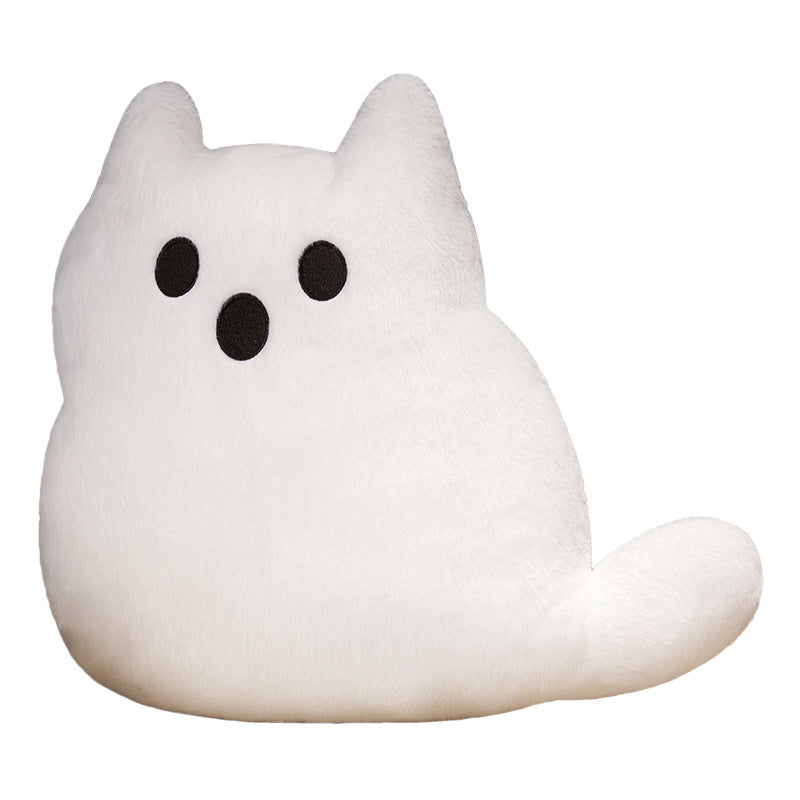 White cute ghost cat plush doll for Halloween