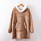 Oversized Wearable Hoodie Blanket – Flannel & Sherpa