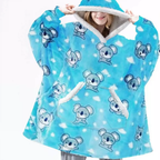 Oversized Wearable Hoodie Blanket – Flannel & Sherpa