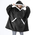 Oversized Wearable Hoodie Blanket – Flannel & Sherpa