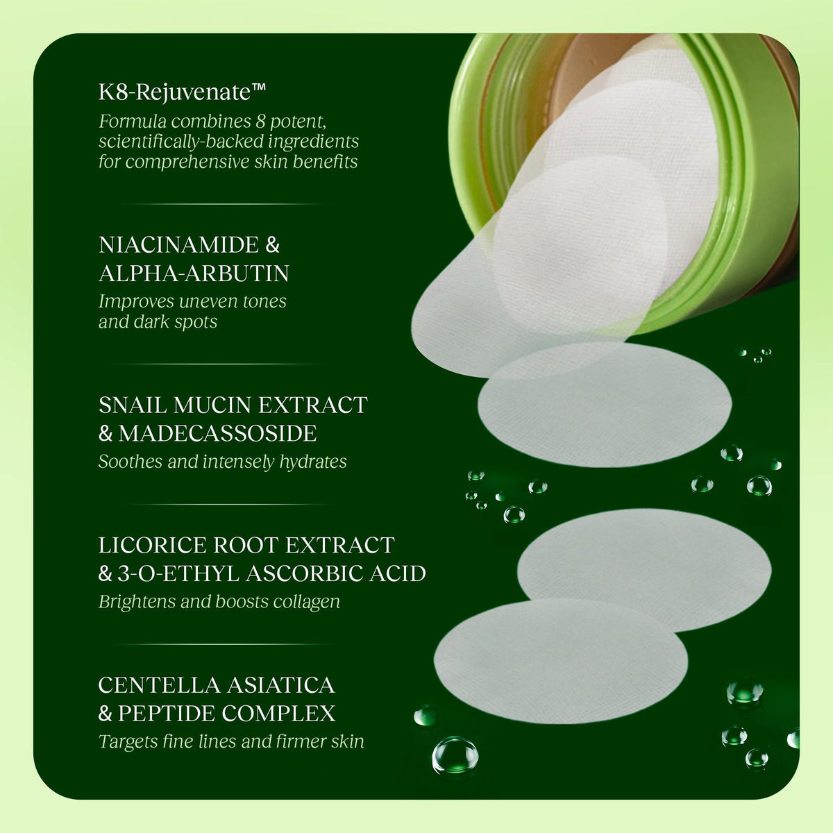 Centella & Niacinamide Clarifying Cleansing Pads – 100 Pads
